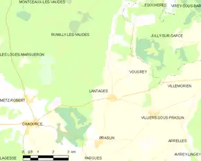 Poziția localității Lantages