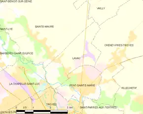 Poziția localității Lavau