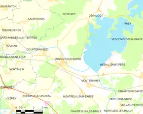 Poziția localității Lusigny-sur-Barse