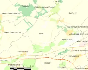 Poziția localității Macey