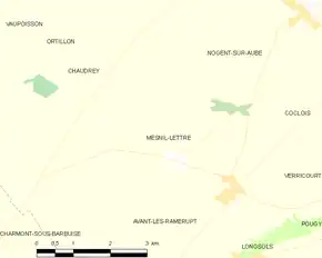 Poziția localității Mesnil-Lettre