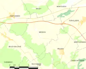 Poziția localității Messon