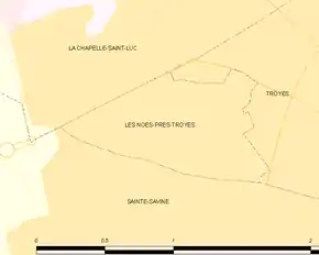 Poziția localității Les Noës-près-Troyes