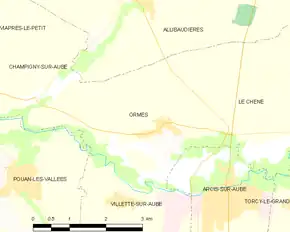 Poziția localității Ormes