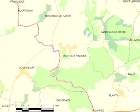 Poziția localității Pouy-sur-Vannes