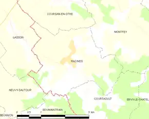 Poziția localității Racines