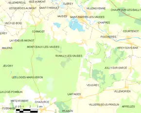 Poziția localității Rumilly-lès-Vaudes