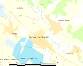 Poziția localității Saint-Parres-lès-Vaudes