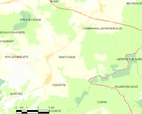 Poziția localității Saint-Usage