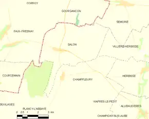 Poziția localității Salon