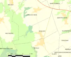 Poziția localității Souligny