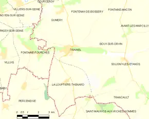 Poziția localității Traînel