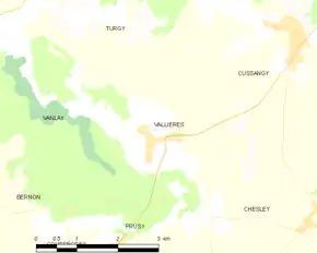 Poziția localității Vallières