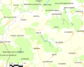 Poziția localității Vanlay