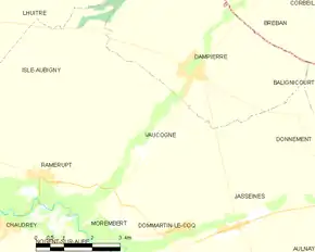 Poziția localității Vaucogne