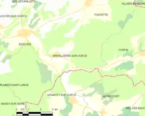 Poziția localității Verpillières-sur-Ource