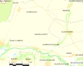 Poziția localității Viâpres-le-Petit