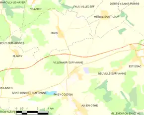 Poziția localității Villemaur-sur-Vanne