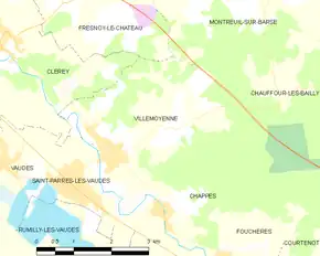 Poziția localității Villemoyenne