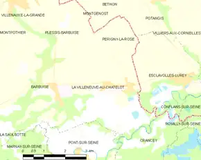 Poziția localității La Villeneuve-au-Châtelot