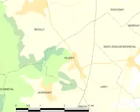 Poziția localității Villery