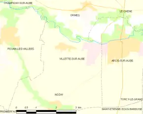 Poziția localității Villette-sur-Aube