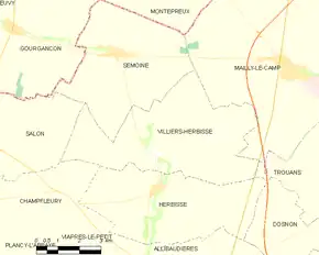 Poziția localității Villiers-Herbisse