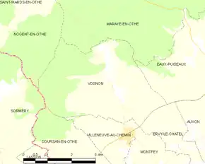 Poziția localității Vosnon