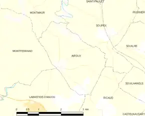 Poziția localității Airoux