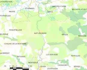 Poziția localității Alet-les-Bains