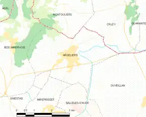 Poziția localității Argeliers
