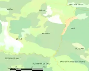 Poziția localității Artigues