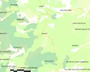 Poziția localității Auriac