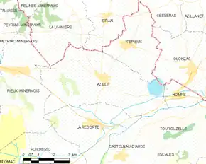 Poziția localității Azille