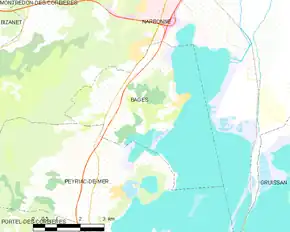 Poziția localității Bages