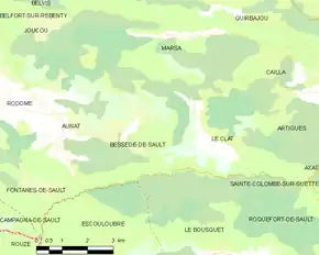 Poziția localității Bessède-de-Sault