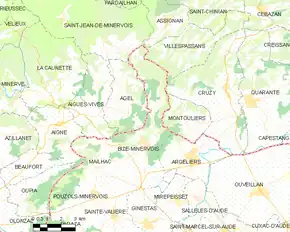 Poziția localității Bize-Minervois