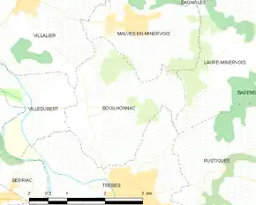 Poziția localității Bouilhonnac