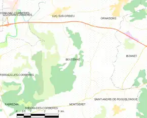 Poziția localității Boutenac