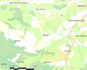 Poziția localității Brenac