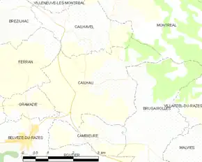 Poziția localității Cailhau