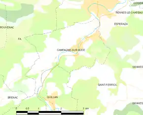 Poziția localității Campagne-sur-Aude