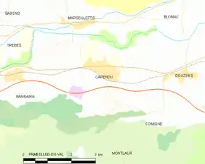 Poziția localității Capendu