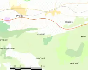 Poziția localității Comigne