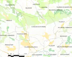 Poziția localității Conques-sur-Orbiel