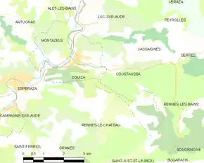 Poziția localității Couiza