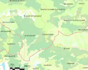 Poziția localității Counozouls