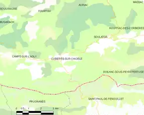 Poziția localității Cubières-sur-Cinoble