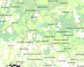 Poziția localității Cuxac-Cabardès
