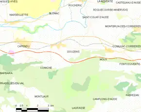 Poziția localității Douzens